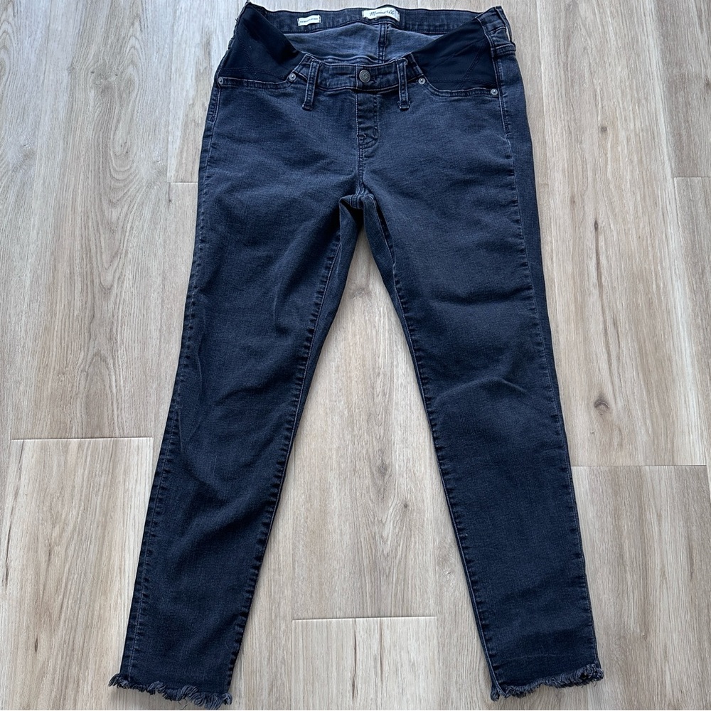 Madewell Black Skinny Jeans with Frayed Hem
